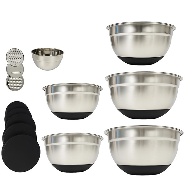 Woofboing Mixing Bowls With Lids Set, Large Thicker Stainless Steel