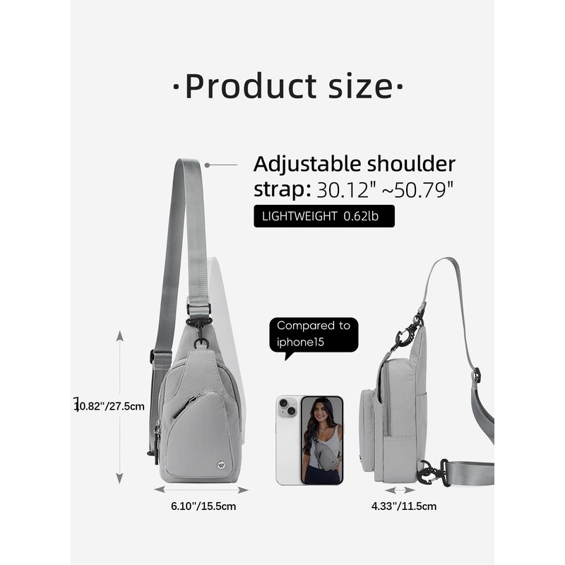 WESTBRONCO Small Sling Bag for Women Nylon Crossbody Sling Backpck