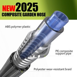 Relxitl Garden Hose, Flexible Water Hose, Ultra Lightweight Non-Expanding hose with 10 Function Sprayer, Leak proof, Pressure Resistant for Yard, Outdoor (Black, 75FT)