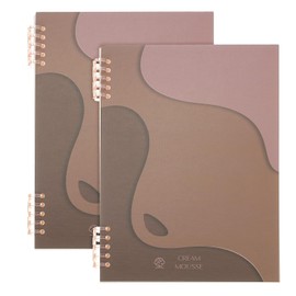 PATIKIL 10"x7" Inch Spiral Notebook, 2 Pcs Reusable Discbound Journal Binder, Refillable Planner for Meeting Work Graduation Birthday Gift, Brown