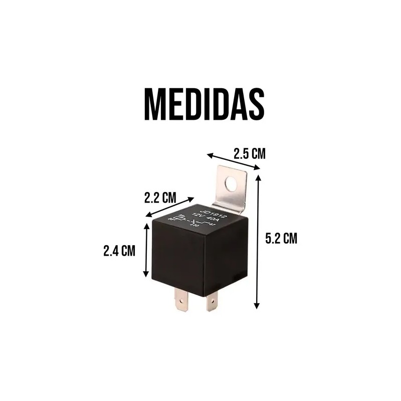 Relevador Relay 12 V Automotriz Con Soporte 4 Patas