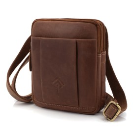 ekavale Men's Leather Shoulder Bag - Stylish Shoulder Bag Men's Vintage - Messenger Bag for Men for Everyday Work Robust Small Men's Bag, light brown