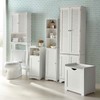 BrylaneHome Louvre Short Cabinet with Cubby, White