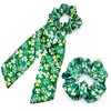 HIFANMM 2PCS Green Shamrock Hair Ties for Women Girls, St