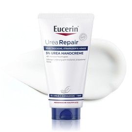Eucerin UreaRepair Plus, 5% Urea Hand Cream, 75 ml | For dry and cracked hands, 48 hours moisture, with 5% urea and ceramides, strengthens the skin barrier, quickly absorbed