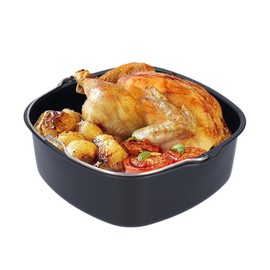 Heißluftfritteuse Backform für HD9925 HD9860 HD9905/01 Airfryer Zubehör, 22cm Quadratische Eisen Air Fryer Kuchenform Luftfritteuse Kuchenpfanne Kuchenfass Ersatz