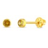 14k Yellow Gold Round 3mm Simulated Citrine Birthstone Bezel Stud