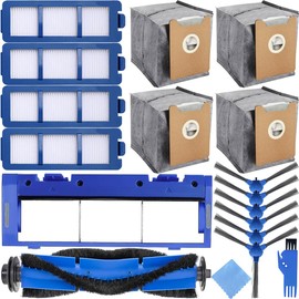 EATBALE G40+ Ersatzteile für Eufy RoboVac G40 / G40+ / G40 Hybrid / G40 Hybrid+ Saugroboter 1 x Hauptbürste 4 x HEPA-Filter 6 x Seitenbürsten 4 x Staubbeutel Staubsaugerbeutel Aufsatz Zubehörset