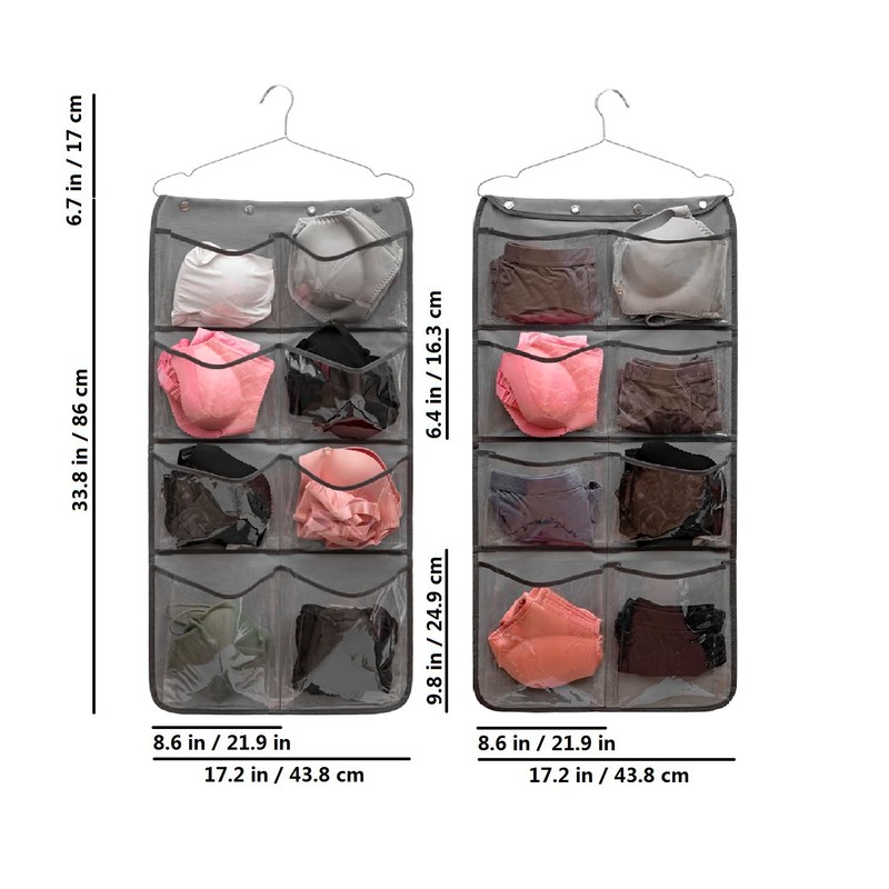 ANIZER Dual Sided Hanging Closet Organizer Durable Socks Stocking Clothes