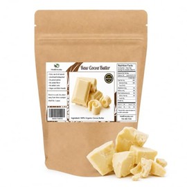 1 Lb Ecuadorian Cocoa (Cacao) Butter - Pure, Raw and Unprocessed - Use for Lotion, Cream, Lip Balm, Oil Stick or Body Butter - NON-GMO, Vegan and Halal