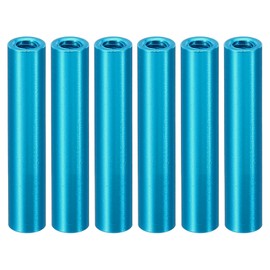 PATIKIL Pack of 6 M3 Aluminium Spacers, M3 Metal Spacer Aluminium 3 mm ID x 5 mm OD x 26 mm L Thread Spacer Screw Stand Round for RC Car Drones Motherboard, Blue