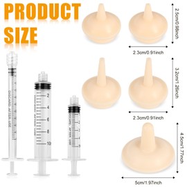 8 Packs Pet Syringe Feeder Nipple, Silicon Pet Milk Feeder Portable Puppy Feeding Nipples for Newborn Puppy Kitten Rabbits, Instead of Feeding Bottles (9 Combinations)