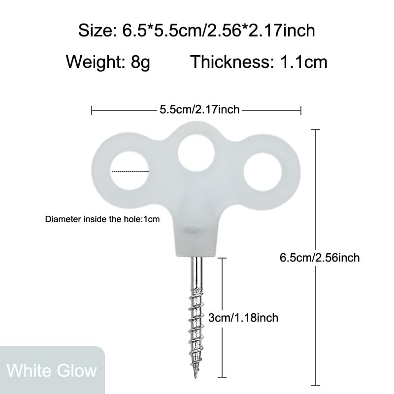 SquEqu 8 Pack Deck Pegs Tent Stakes Wood Screw Hooks