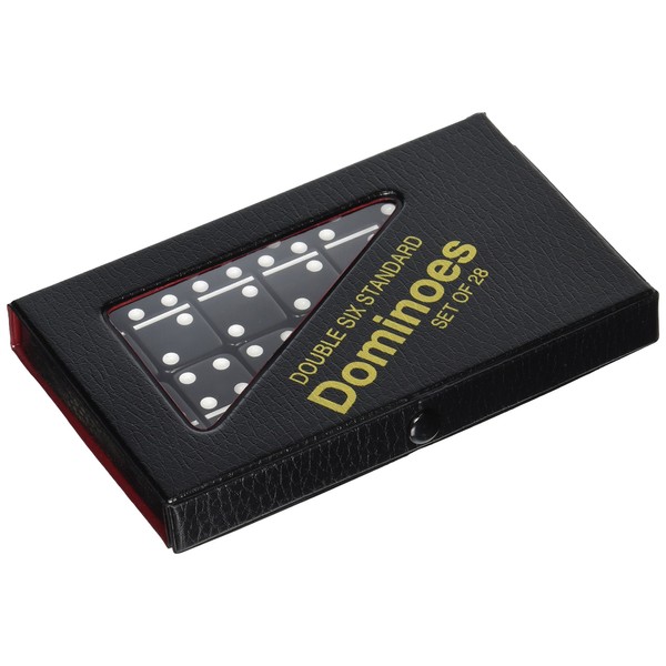 CHH 2408L-BLK Standard Double 6 Dominoes Game with Black Vinyl Case