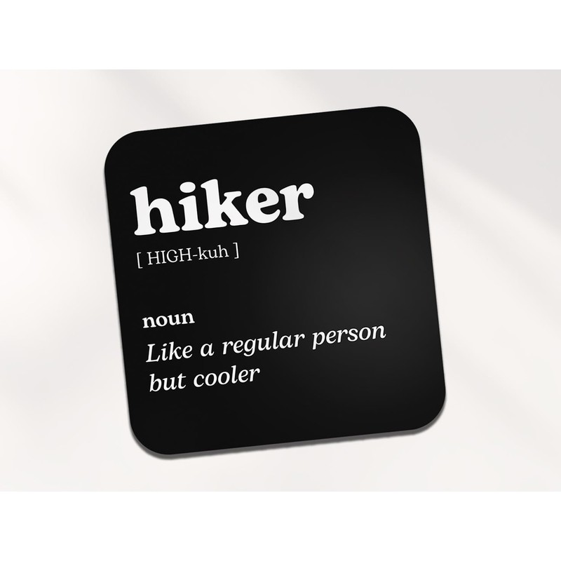 Hiker Square Coaster - Hiking Walk Sport Fan Dictionary Regular