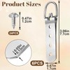 Pndeyo 6pcs D-Ring 4 Hole Picture Hangers with 24pcs Screws,