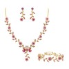 BriLove Women's Wedding Jewelry Set Leaf Cluster Flower Crystal Dangle