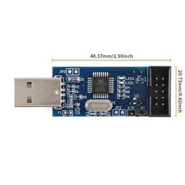 AVR USBISP Programmer - USB ASP for ATMEGA8/128, Reliable Performance with 10Pin to 6Pin Adapter, Compatible with Win7 64
