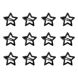 Penta Angel Star Hair Clips 12Pcs Small Metal Star Snap Hair Clips Barrettes Decoration Accessories for Women (Orange)