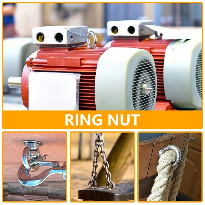 Ring Nut M4 Pack of 12 Ring Eyelets Stainless Steel