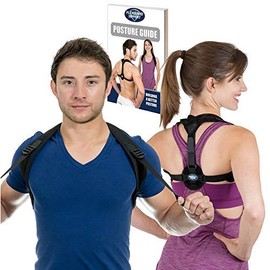 FlexGuard Support Posture Corrector for Women and Men - Adjustable Upper Back & Shoulder Brace Trainer for Slouching, Neck Hump and Hunched Shoulders - Medium/Large