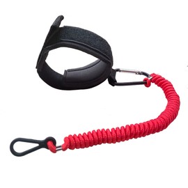 8M0092850 Boat Kill Switch Lanyard with Wrist Compatible with Mercruiser Marine Emergency Tether Safety Connector Cord 54 Inch/137cm Long - Replacement for 15920Q54 823037A09 Alloy Clip Red 1Pcs