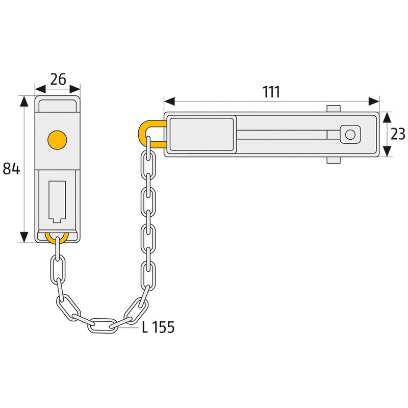 ABUS 39621 Lockable Door Chain Type SK78 Silver