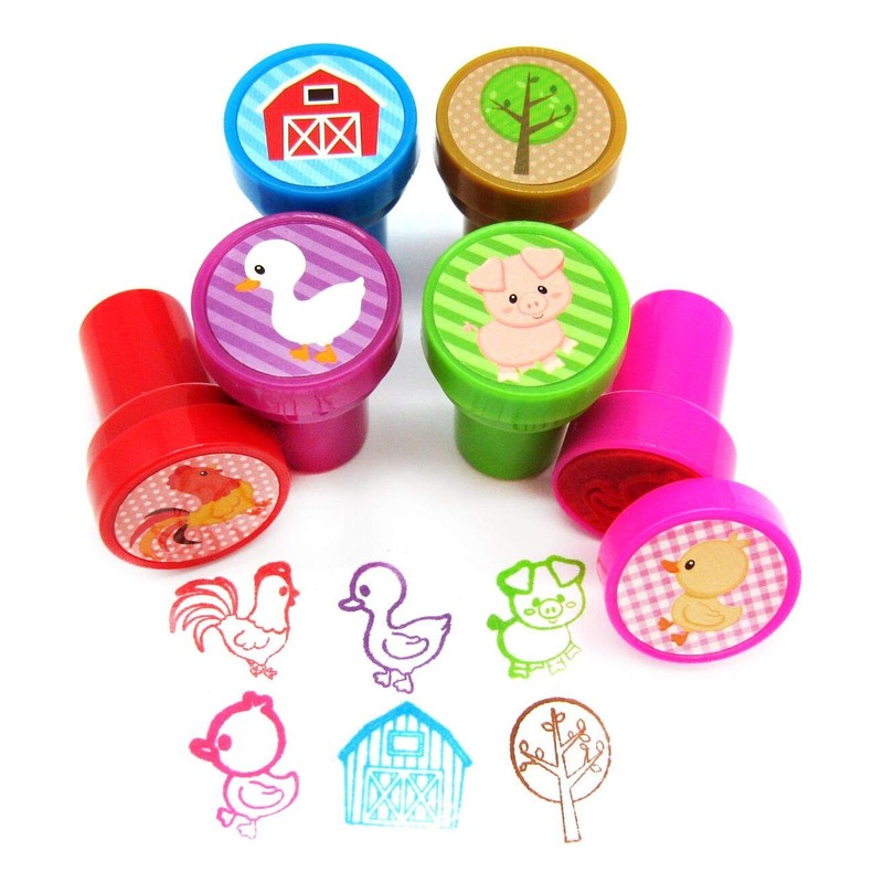 Tiny Mills 24 Pcs plastic, rubber Barnyard Farm Animals Stampers