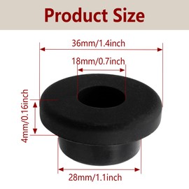 PDETVEO 8PCS 1-1/8 Inch Silicone Rubber Grommets, 3/4 Inch ID Firewall Hole Plug Top Hat Grommets for Wire, Cable, Automotive, Desk, Water Pipe