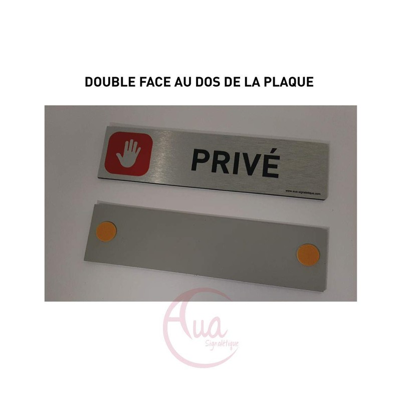 AUA SIGNALETIQUE - Plaque de porte Aluminium brossé imprimé AluSign