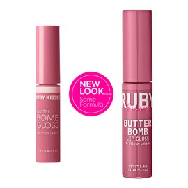 Ruby Kisses Lip Gloss Butter Bomb Gloss Non-Sticky Lip Gloss Vitamin E Natural Nude Lip Makeup - 7.8mL (0.26 US fl.oz) (Sublime)