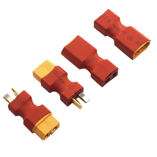 2Pairs Vgoohobby XT60 XT-60 Plug to Deans T-Plug Female Male Adapter Connector for RC FPV Drone Car Lipo NiMH Battery Charger ESC