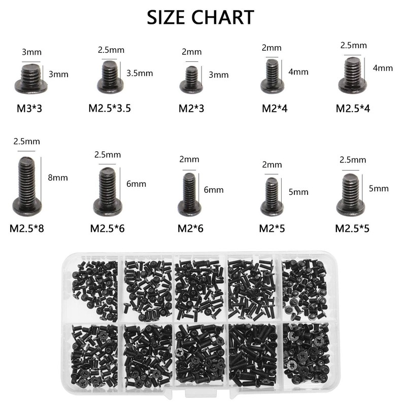 TAORAYO Laptop Screws, Machine Screws, Computer Screws, Screw Set, Screw