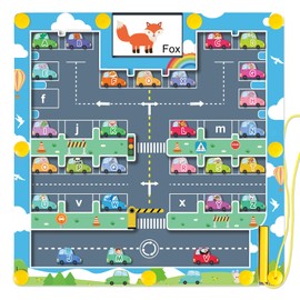 Magnetic Alphabet Maze, Montessori Toys for Ages 3-5, Alphabet Puzzle Magnetic Car Letter Maze Toys, Toddler Fine Motor Skills Toys for Boys Girls, Birthday for 3 4 5 Years Old