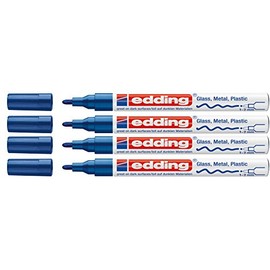 Edding 751 Paint Marker M Tip (Pack of 4, Blue)