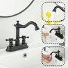 GGStudy Bathroom Faucet Matte Black 2 Handles 4 Inches Centerset
