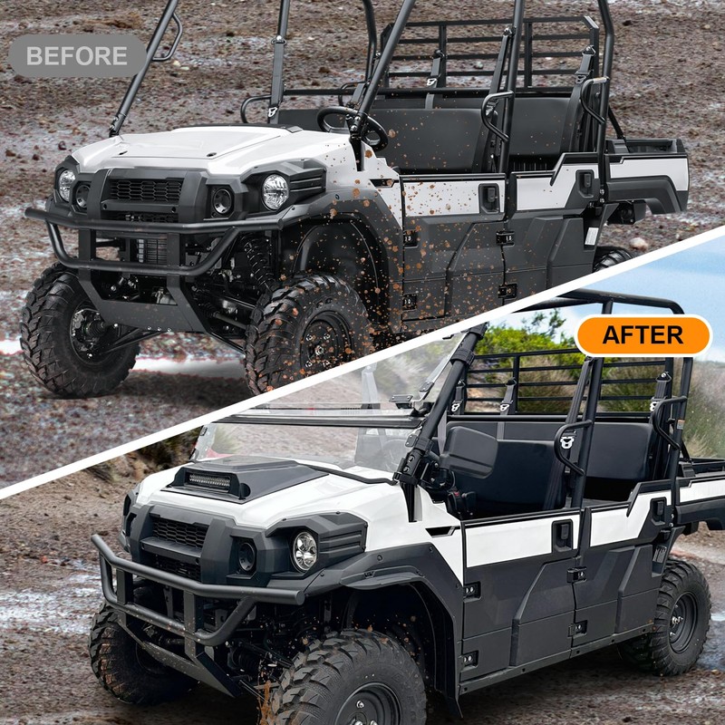 CUSAUTV Front Fender Flares for Mule Pro FXT, Extended Front