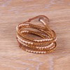 KELITCH Imitation-Pearl and Gold-Plated Metal Nugget Bead 5 Wrap Bracelet