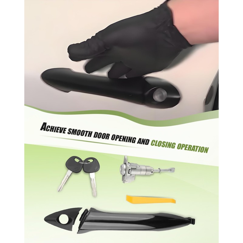 LANDSIN Front Left Exterior Door Handle Kit and Door Lock
