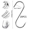 Pack of 20 Meat Hooks, Fish Hooks, 3 x 15