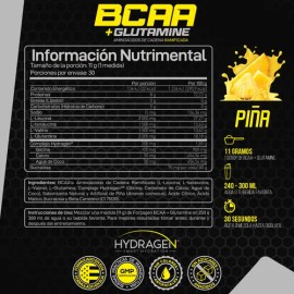 Forzagen Aminoácidos Bcaaglutamine 330g  Complejo Hydragen                                                                                            
