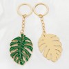 Fuqimanman2020 Monstera Plant Keychains Cute Tropical Plant Leaf Enamel Keychain