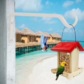 AILIN YELOKIE 10" Plant Hangers 2-Pack - Heavy Duty Rust-Resistant Steel Hooks for Bird Feeders, Indoor/Outdoor Plants & Wall Decor, White