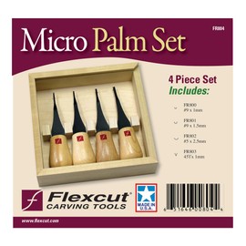 Flexcut Carving Tools, Micro Palm Craving Set, Set of 4 (FR804)