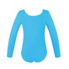 Girls Long Sleeve Team Basic Leotards For Kids, Cerulean, 4-6