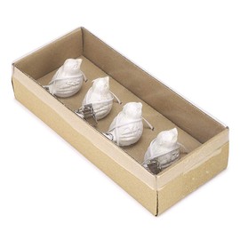 OwnMy Set of 4 Tablecloth Weights Clip on, Pendant Tablecloth Weights Kit with Cast Iron Antique Birds, Cloth Weights Clip for Outdoor Garden Party Picnic Tablecloths, Heavy Tablecloth Clips (White)