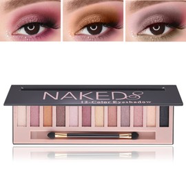 Paleta De Sombras De Ojos Pearl De 12 Colores, Paleta De Sombras De Ojos Nude Mate Con Brillo, Paleta De Sombras De Ojos Con Pigmentos De Brillo...   