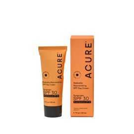 Acure  Crema facial rejuvenecedora FPS 30  Ayuda a minimizar la apariencia de poros  Con zinc y cido ferlico, 30 ml