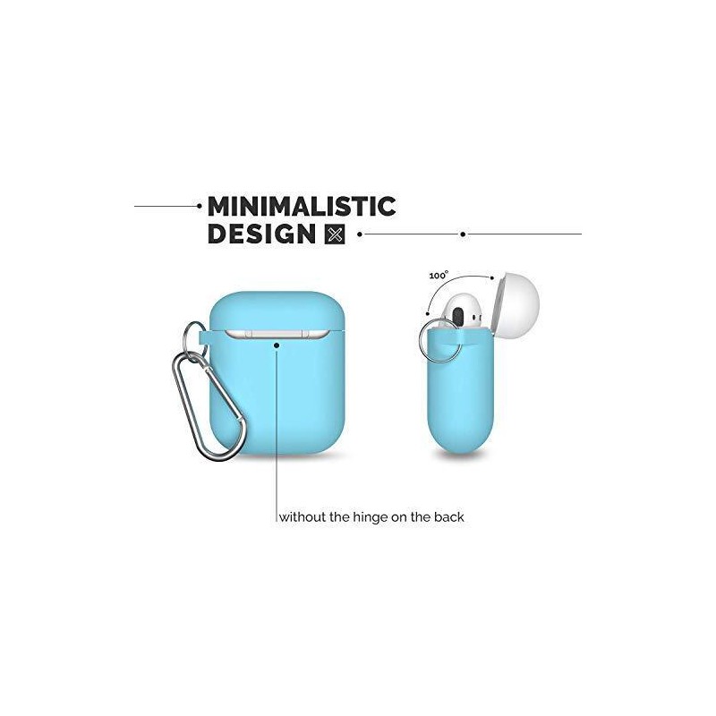 EarInTheAir AirPods Case Cover w/Keychain (Teal) + 3 Extra Lids