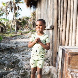 KYTE BABY Toddler Short Sleeve Pajama Set - Pjs for Toddlers Made of Soft Rayon Made From Bamboo Material, (10, Avocado)